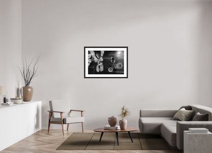 90 x 60 cm, FineArt Print with elegant wood frame Shuffle and Deal