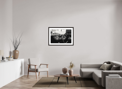90 x 60 cm, FineArt Print with elegant wood frame Driver´s View